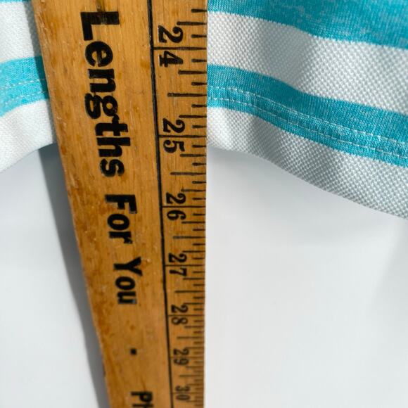 Vineyard Vineyards Performance Top Women’s XL  White & Teal Striped Nautical - Picture 4 of 7